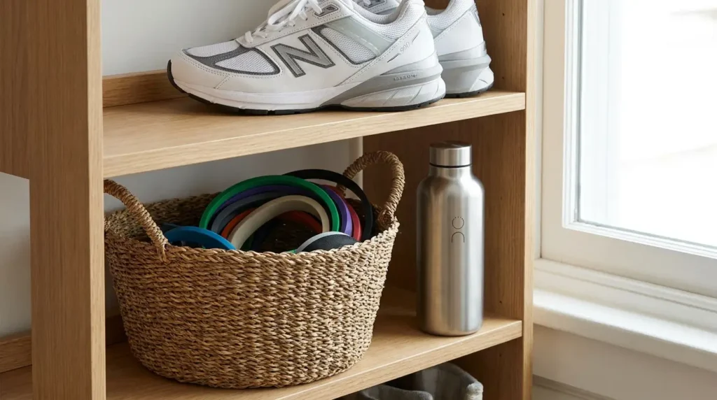 Zapatillas de running organizadas en una estanteria
